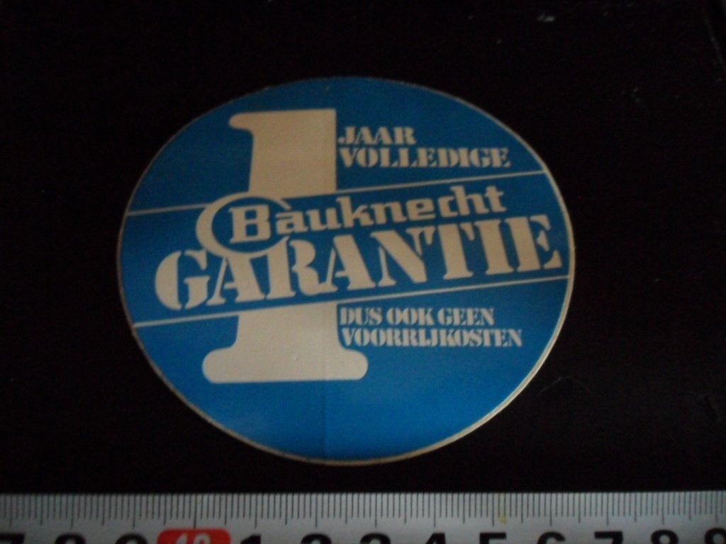 sticker I jaar volledige BAUKNECHT garantie, Ophalen, Zo goed als nieuw