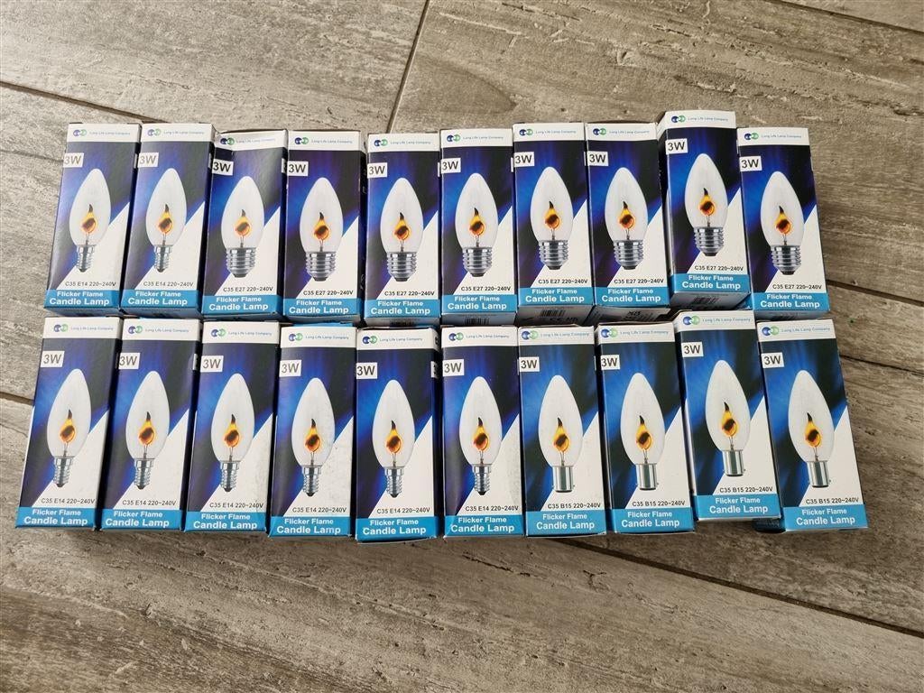 20x Long Life Lamp Company flicker flame candle lamp 3W, Huis en Inrichting, Lampen | Losse lampen, Led-lamp, Minder dan 30 watt