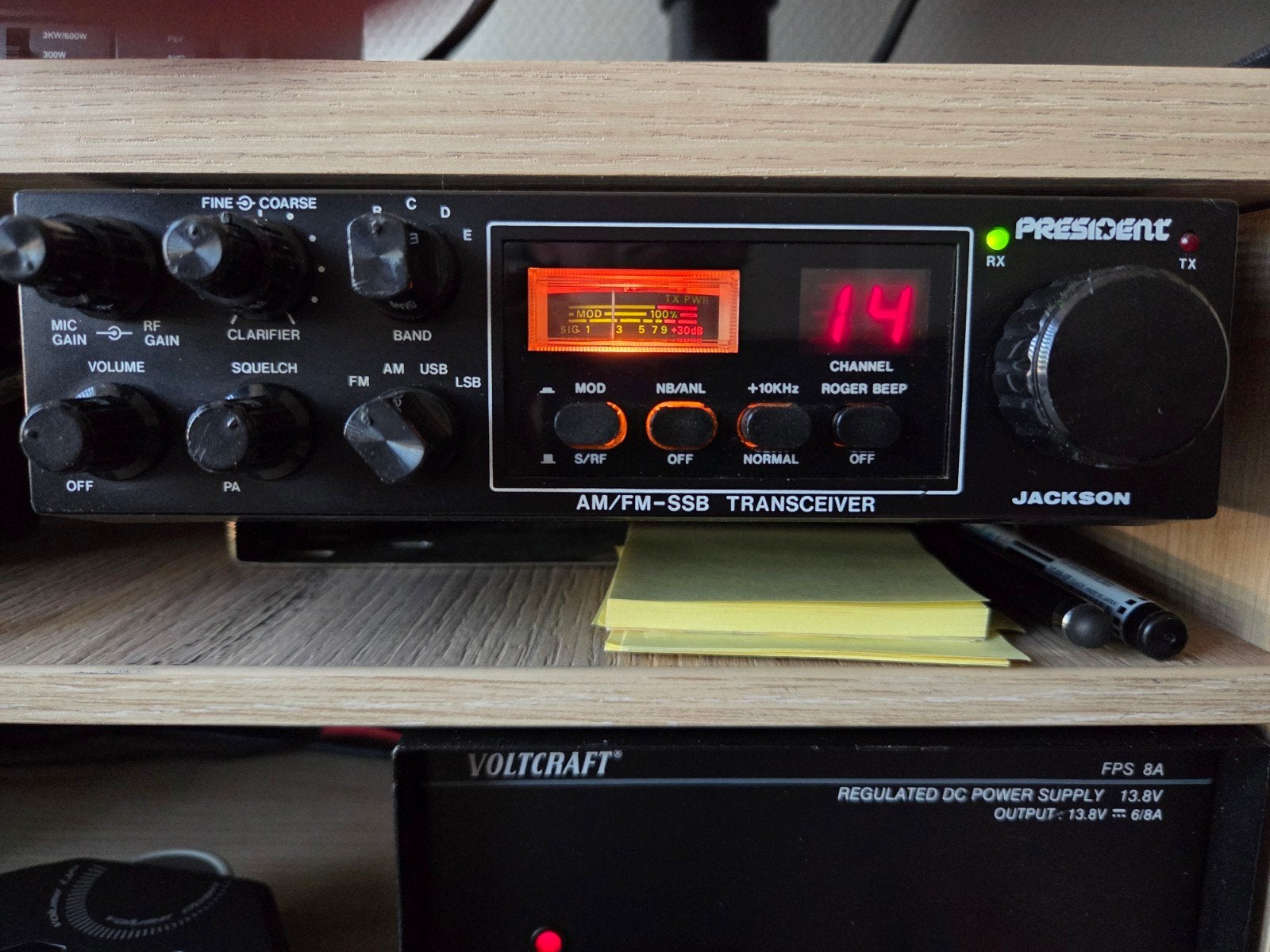 President Jackson CB-radio 5 banden AM/FM/SSB met microfoon, Telecommunicatie, Zenders en Ontvangers, Ophalen, Zo goed als nieuw