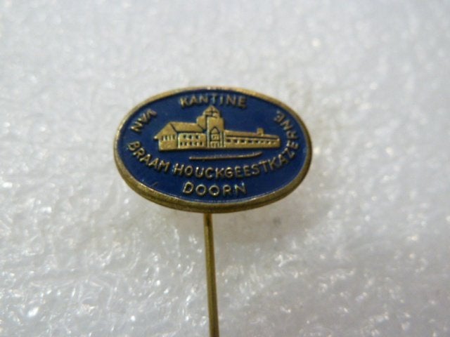 Vintage Speldje Kantine Van Braam Houckgeestkazerne Doorn, Verzamelen, Ophalen of Verzenden, Gebruikt, Overige onderwerpen, Speldje of Pin