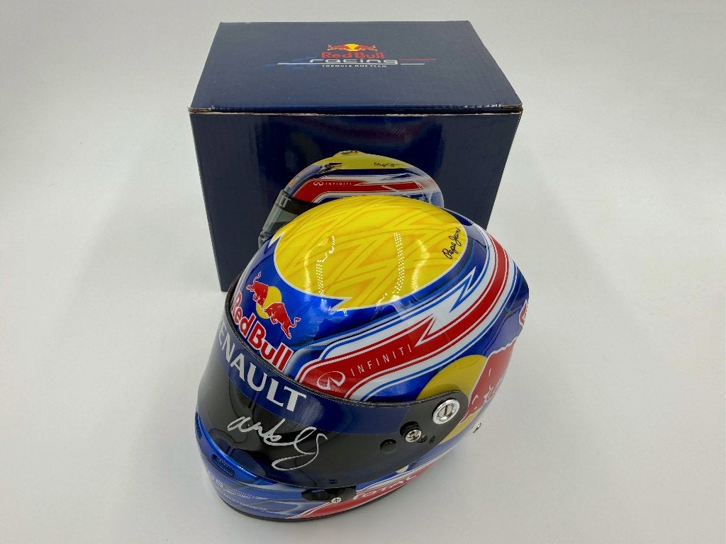 1/2 helm helmet F1 Webber 2011 (Red Bull) signed, Ophalen of Verzenden, Formule 1
