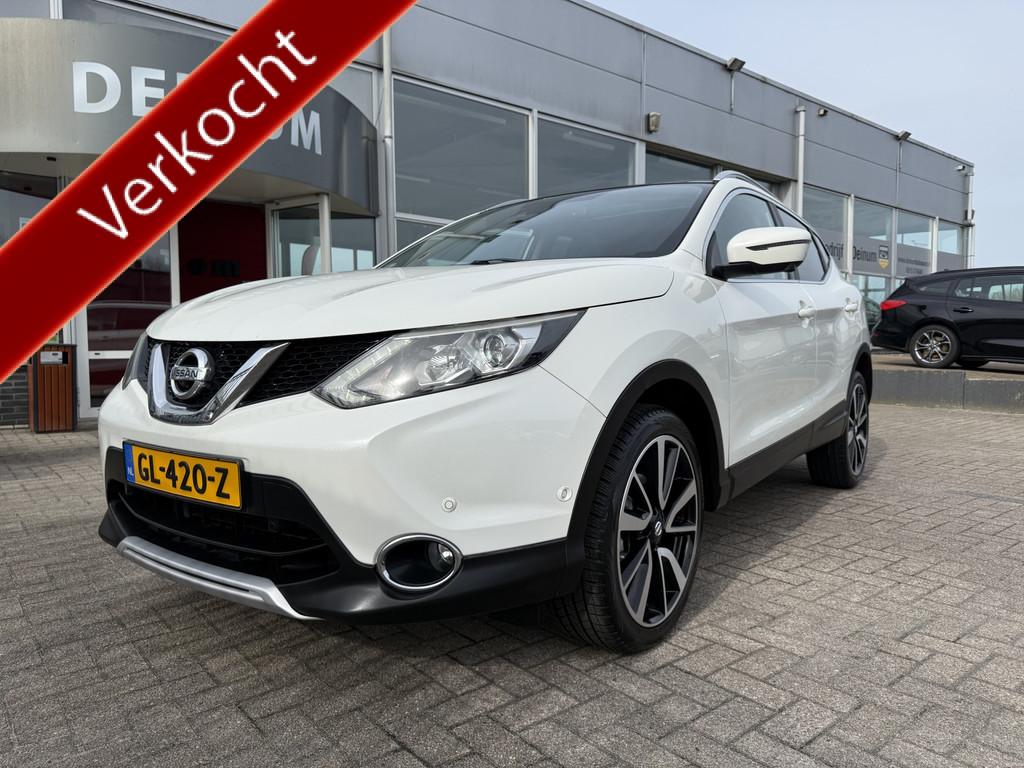 Nissan QASHQAI 1.6 Turbo 164 PK "Tekna" Leder comfintr, Pano, 1618 cc, Gebruikt, 4 cilinders, Wit