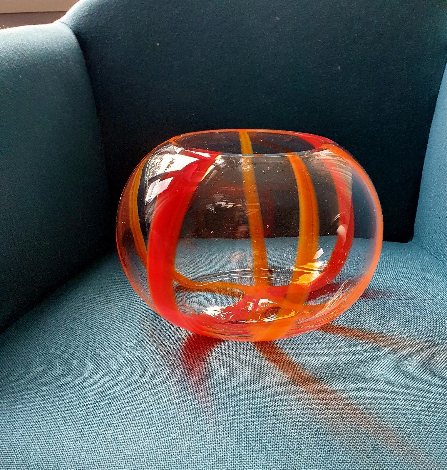 vintage glazen vaas, Antiek en Kunst, Ophalen of Verzenden