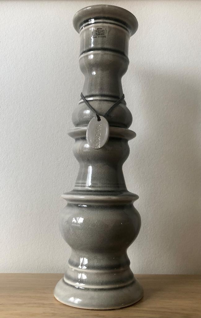 Grote grijze kandelaar Casa Vivante, handmade, Overige materialen, 25 tot 50 cm, Ophalen of Verzenden, Zo goed als nieuw