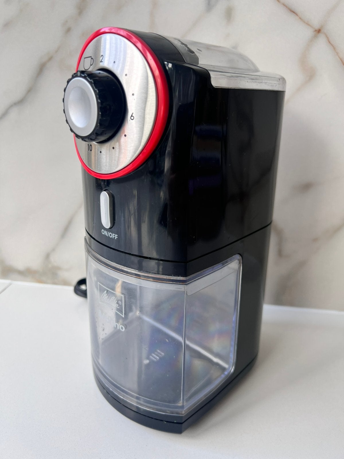 MELITTA MOLINO ELEKTRISCHE KOFFIEMOLEN BONEN MALER, Ophalen of Verzenden, Gebruikt, Melitta, Koffiemolen