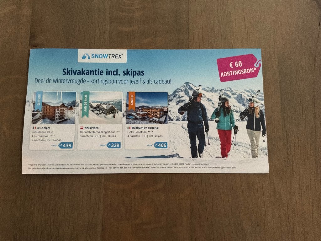 Snowtrex, kortingsbon, Drie personen of meer, Kortingsbon, Overige typen