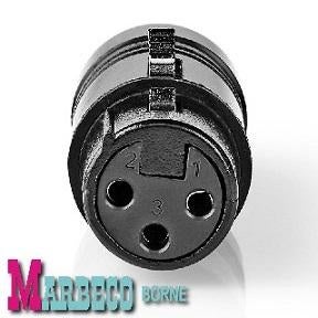 XLR - RCA verloopplug, XLR naar Tulp verloop, metaal, Nedis, Nieuw, Info@marbeco.nl, Apparatuur