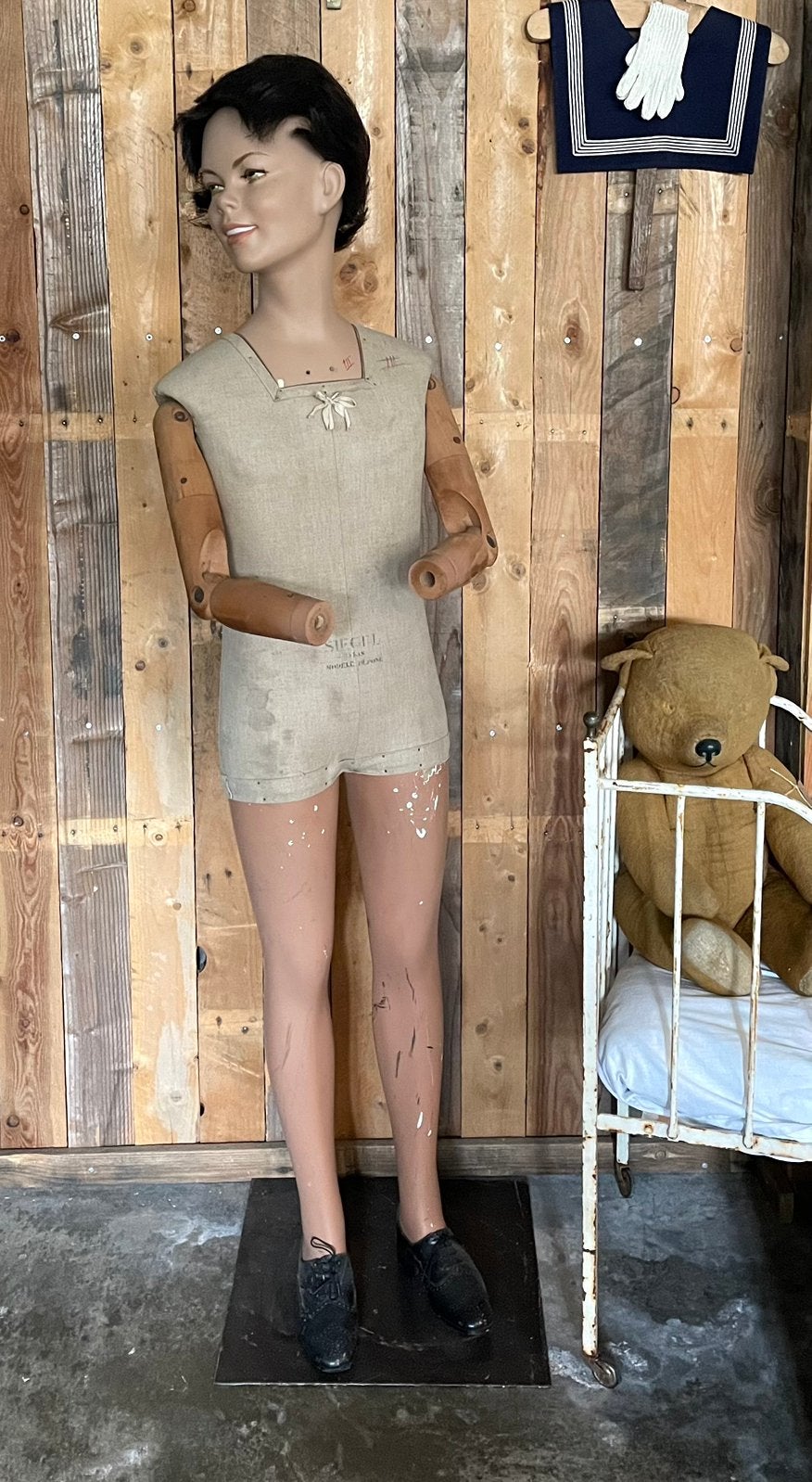 Brocante oude SIEGEL paspop / etalage paspop met hoofd, Ophalen