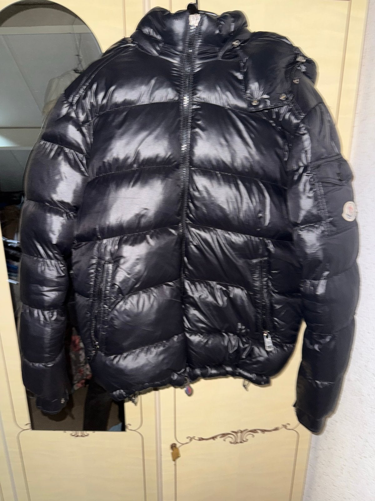 Moncler Maya Puffer Jas Zwart - Maat M, Verzenden, Gedragen, Maat 48/50 (M), Zwart