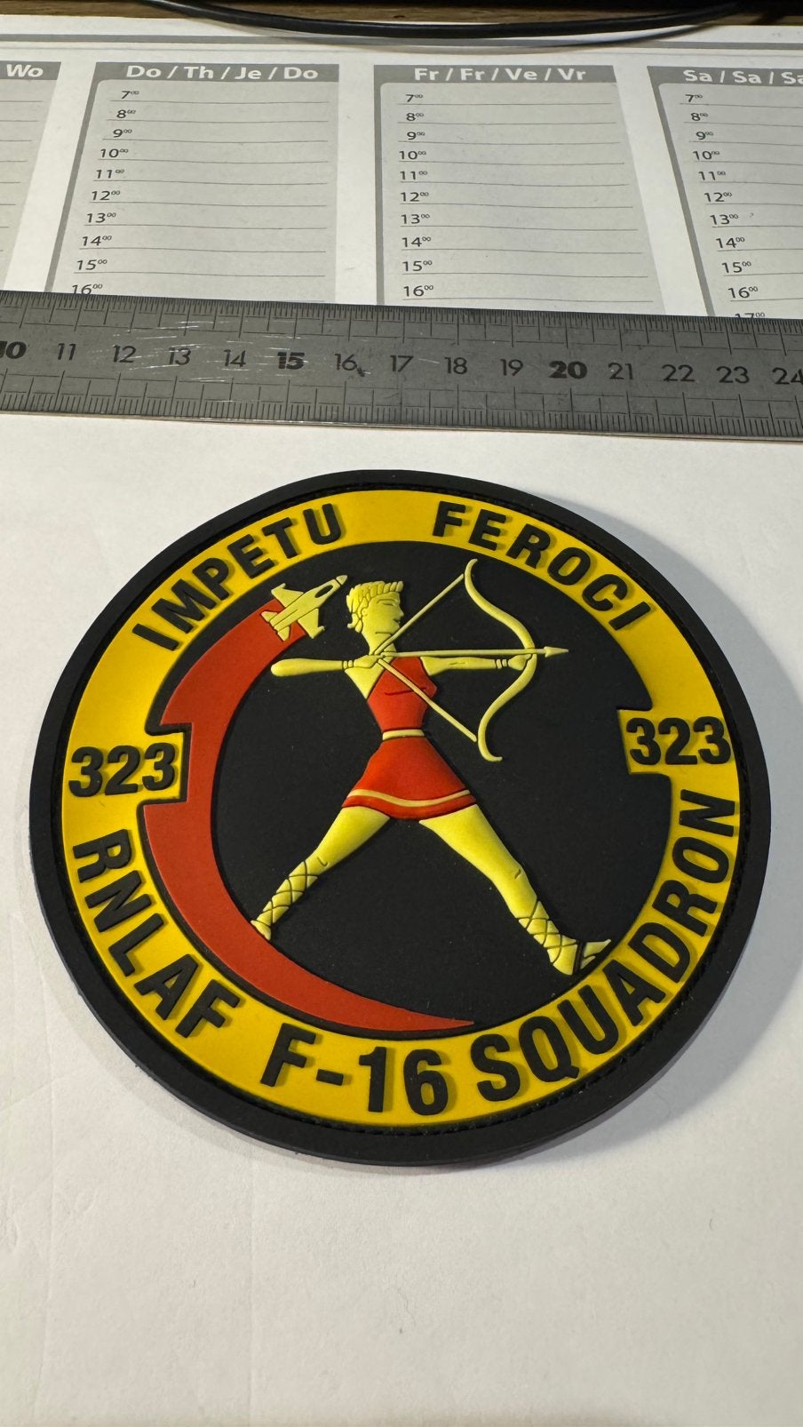 Patch luchtmacht klu 323 squadron 7, Ophalen of Verzenden, Luchtmacht, Nederland, Embleem of Badge
