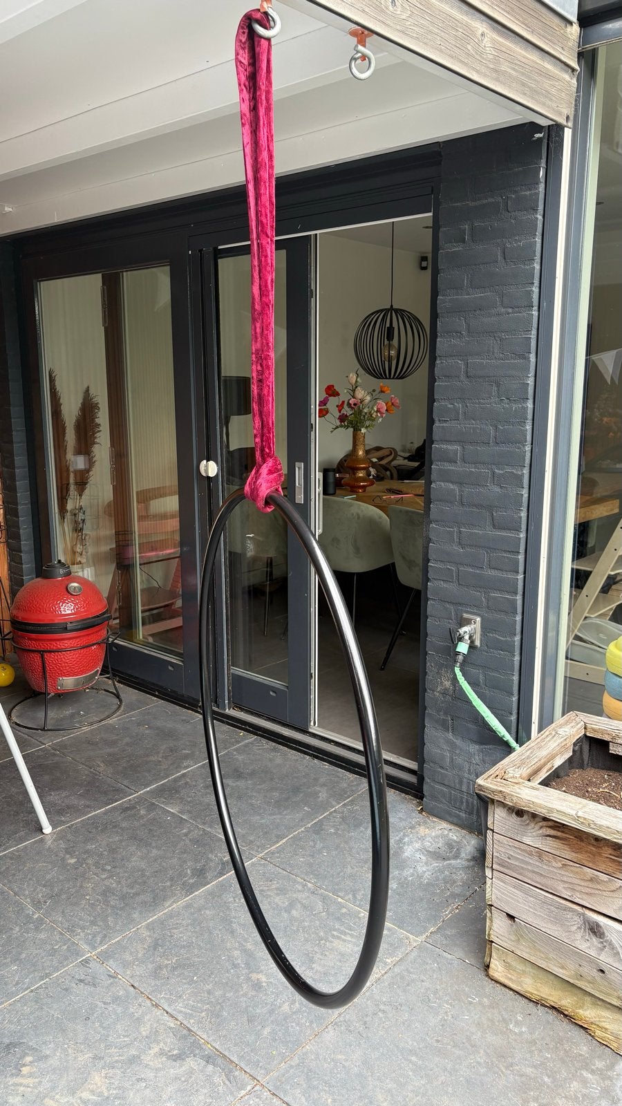 Zwarte Aerial Hoop (Luchtring) 100 cm, Ophalen of Verzenden, Gebruikt
