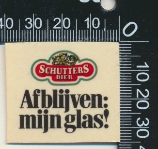 Sticker: Schutters Bier - Afblijven mijn glas, Ophalen of Verzenden, Zo goed als nieuw, Bedrijf of Vereniging