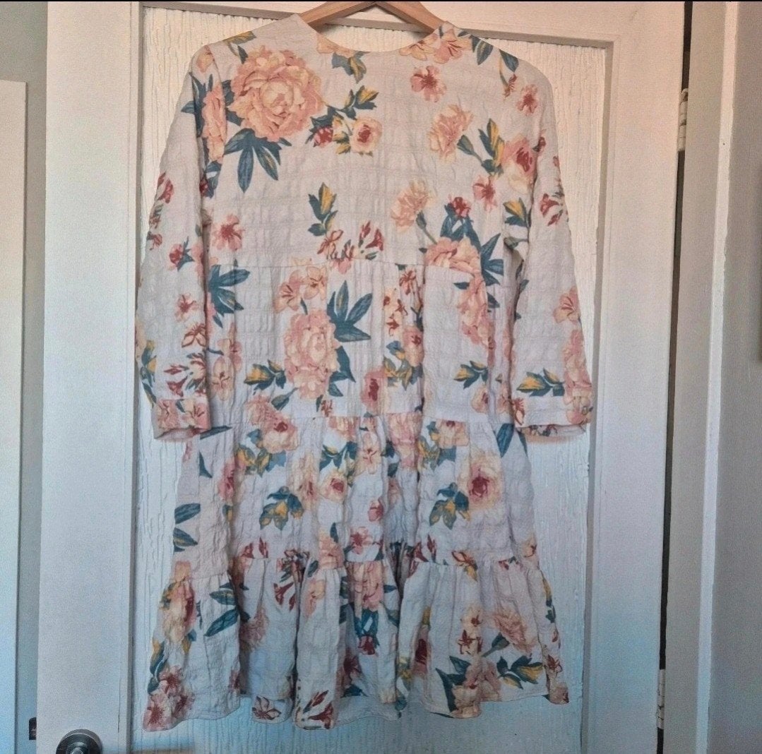 Zara Romantische Floral Mini Jurk - Maat 36 (S) - Tiered, Ophalen of Verzenden, Zo goed als nieuw, Maat 36 (S), Boven de knie