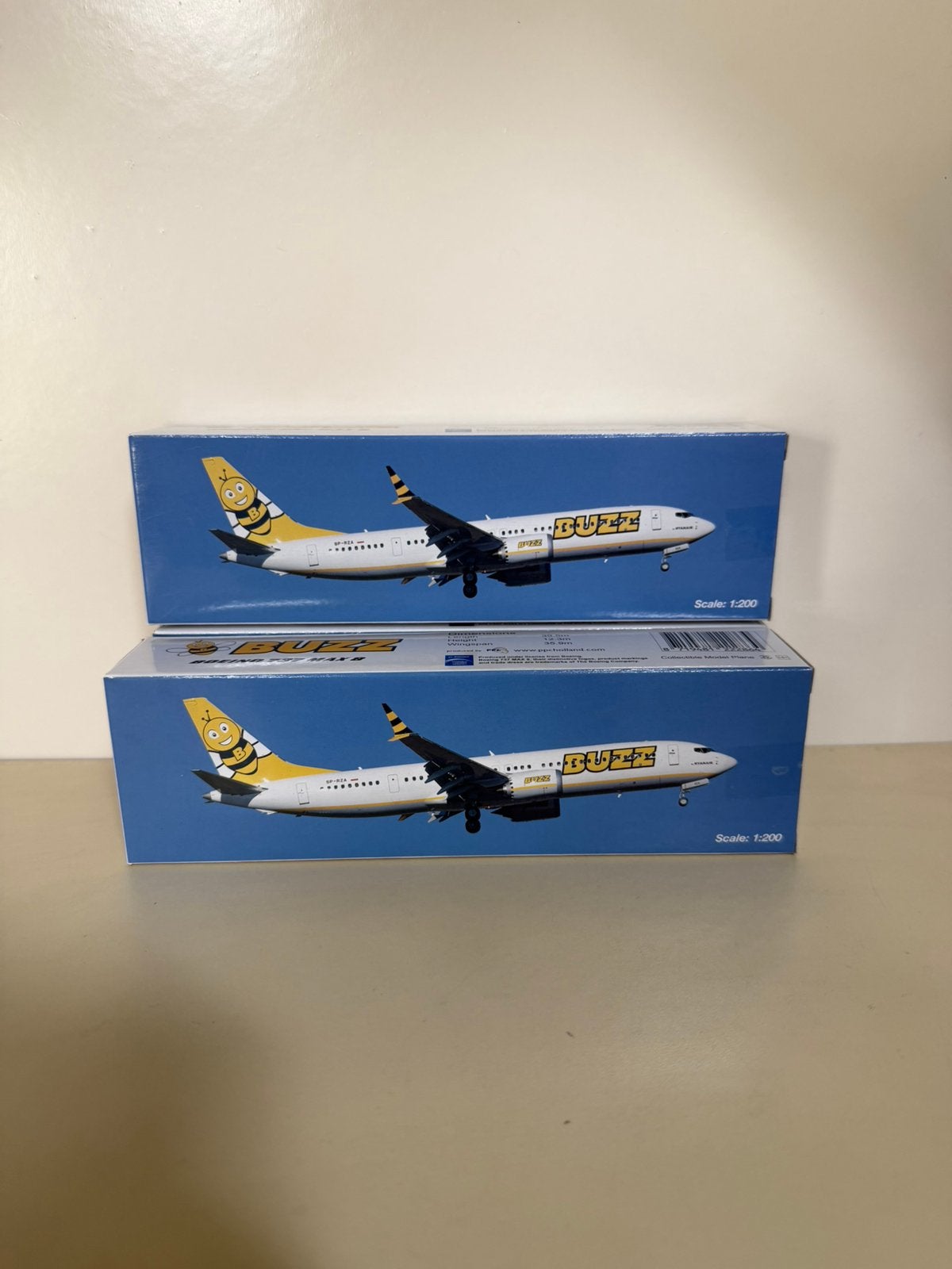 PPC Holland 1:200 schaalmodel Boeing 737 Max 8 Buzz, Ophalen of Verzenden, Zo goed als nieuw, Schaalmodel