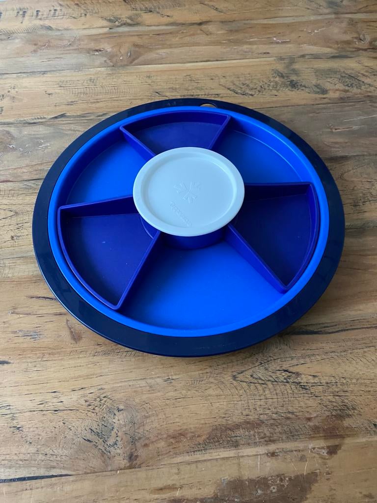Tupperware partyschaal hapjesschaal, Ophalen of Verzenden, Blauw, Schaal