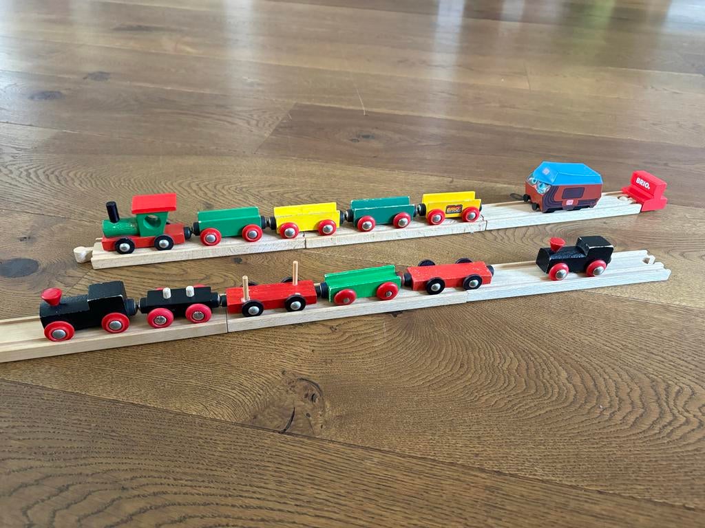 Grote Brio houten treinbaan met bruggen en wissels, Ophalen of Verzenden, Gebruikt