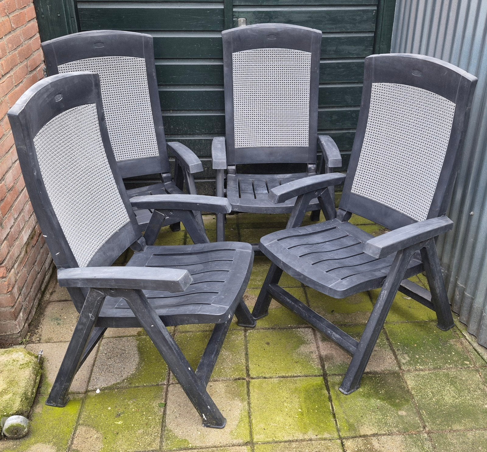 4x Tuinstoelen - Inklapbaar en Verstelbaar, Ophalen, Gebruikt, Kunststof, Inklapbaar