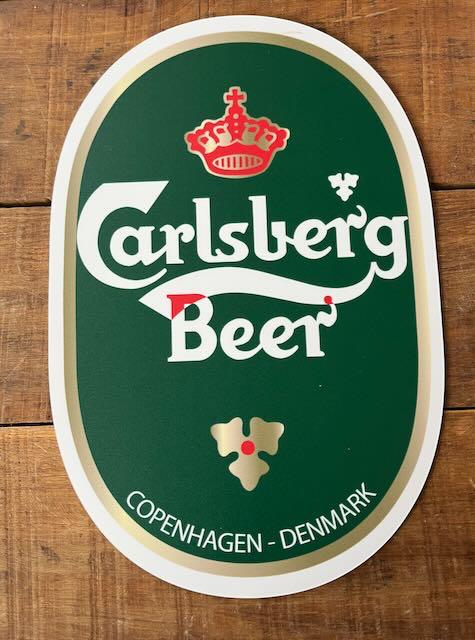 Carlsberg beer - reclamebord, Verzamelen, Biermerken, Ophalen of Verzenden, Zo goed als nieuw, Reclamebord, Plaat of Schild, Overige merken