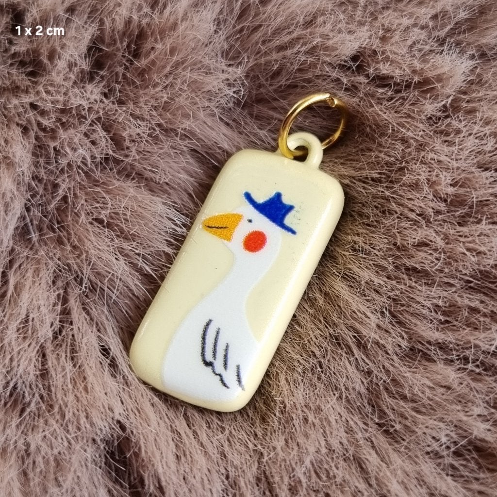 Bedel rvs hanger stainless steel charm duck eend gans goose, Sieraden, Tassen en Uiterlijk, Overige merken, Overige materialen