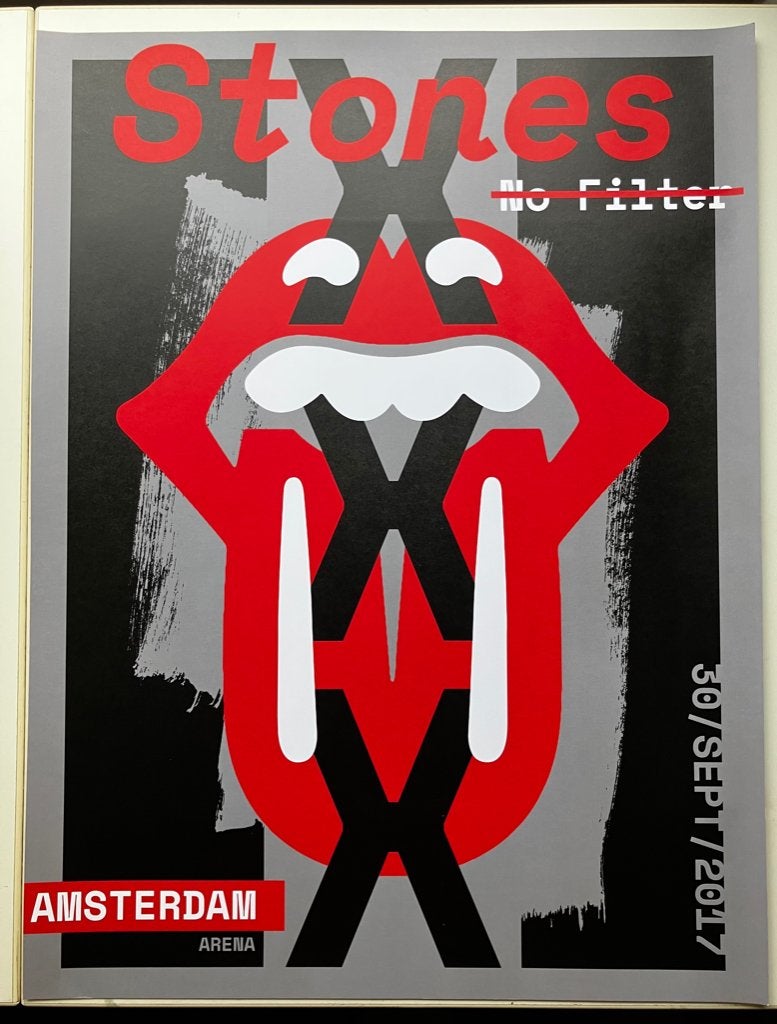 MP715D Rolling Stones No Filter Art litho Amsterdam €100, Rechthoekig Staand, Nieuw, Ophalen of Verzenden, A1 t/m A3