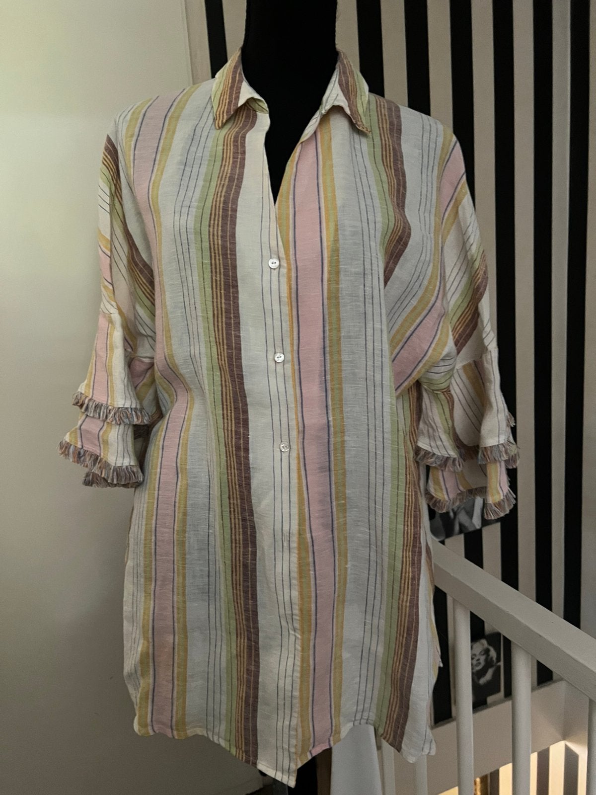Marina Rinaldi super mooie linnen blouse maat 44, Ophalen of Verzenden, Zo goed als nieuw, Maat 42/44 (L)
