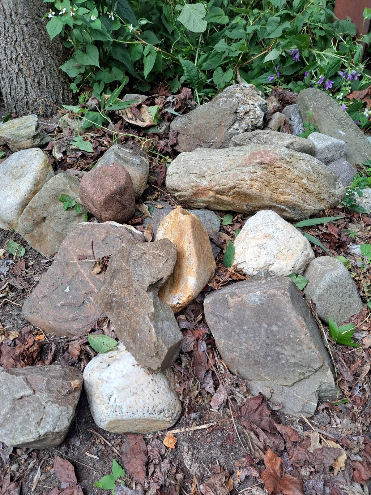 Grote partij keien en stenen voor in de tuin, Tuin en Terras, Grind, Keien en Split, Ophalen, Overige materialen, Gebruikt, Kei