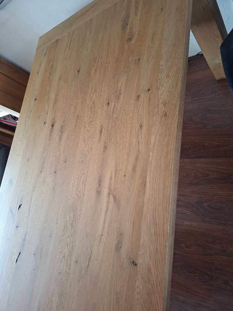 Stevige houten eettafel, Huis en Inrichting, Tafels | Eettafels, Ophalen, 50 tot 100 cm, Zo goed als nieuw, 150 tot 200 cm