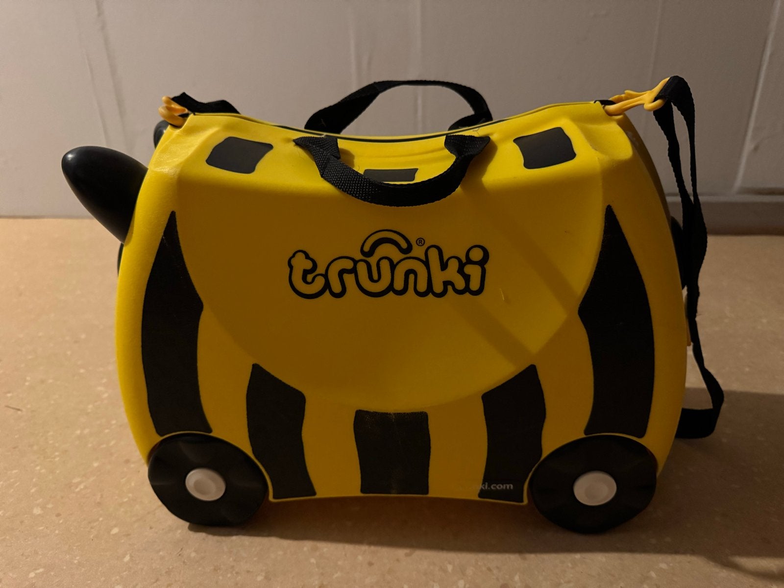 Trunki kinder koffer bij, geel met zwart, Gebruikt, Hard kunststof, Minder dan 50 cm, Minder dan 35 cm