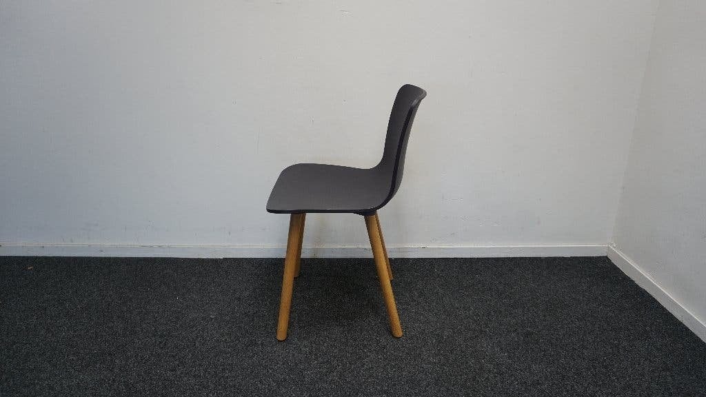 Vitra Hal Wood Stoel | Design stoelen | Kantinestoel, Hout, Gebruikt, -, Blauw