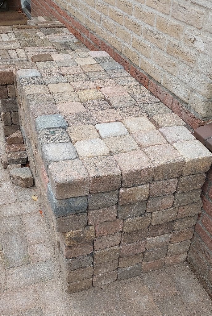 Cobble stones 4.5 m2 en waalformaat 4 m2 gratis op te halen, Tuin en Terras, Ophalen, Gebruikt, Klinkers, Minder dan 5 m²