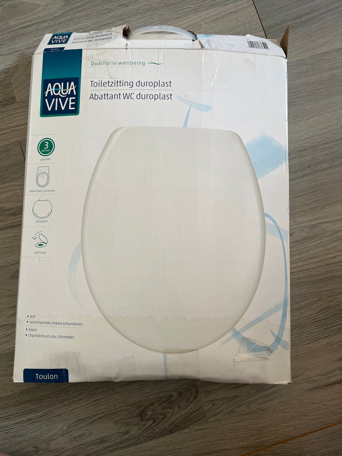 Aqua Vive Toiletzitting Duroplast Wit Softclose, Ophalen of Verzenden, Nieuw, Chroom, Toilet