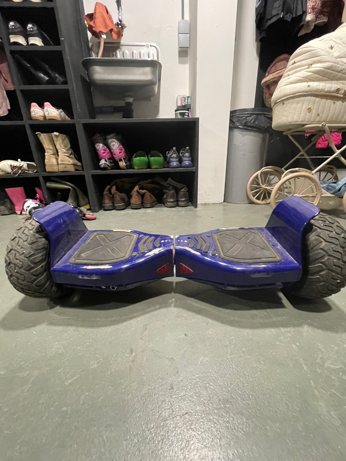 Hoverboard blauw 8,5 inch band met kart, Zo goed als nieuw