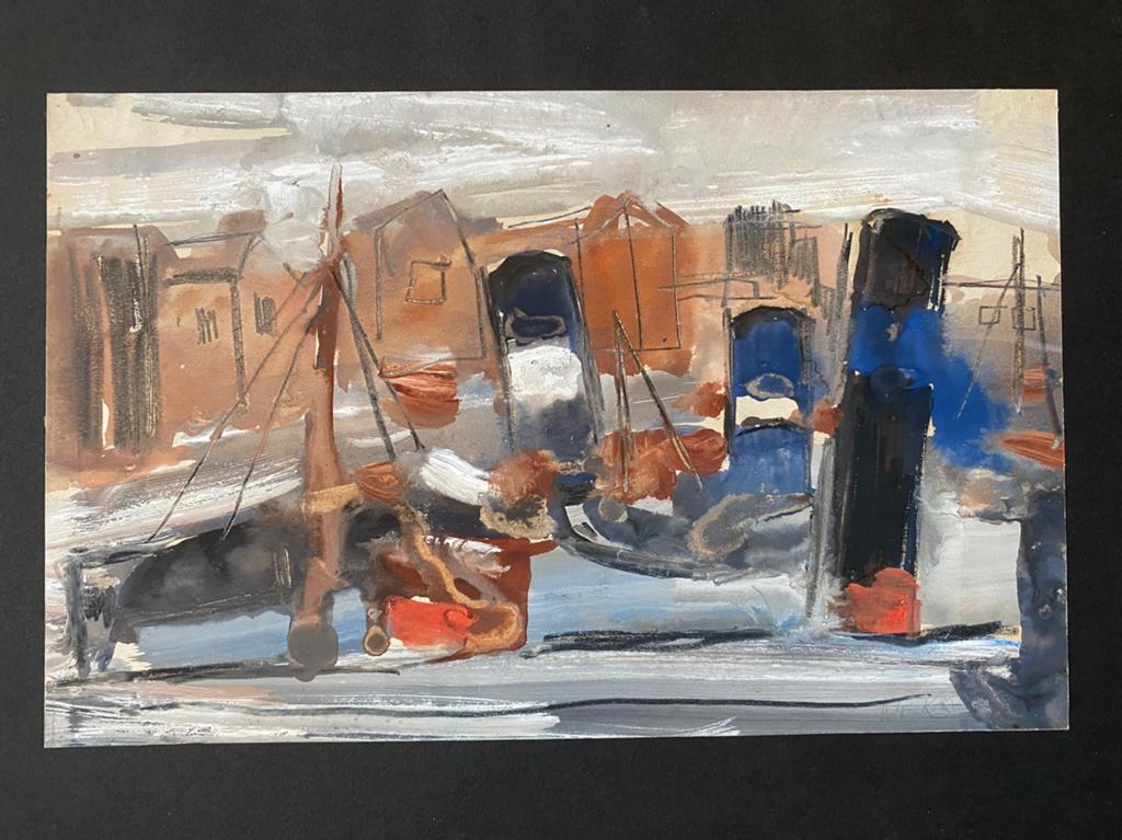 Marten Klompien. Gouache, Antiek en Kunst, Ophalen of Verzenden