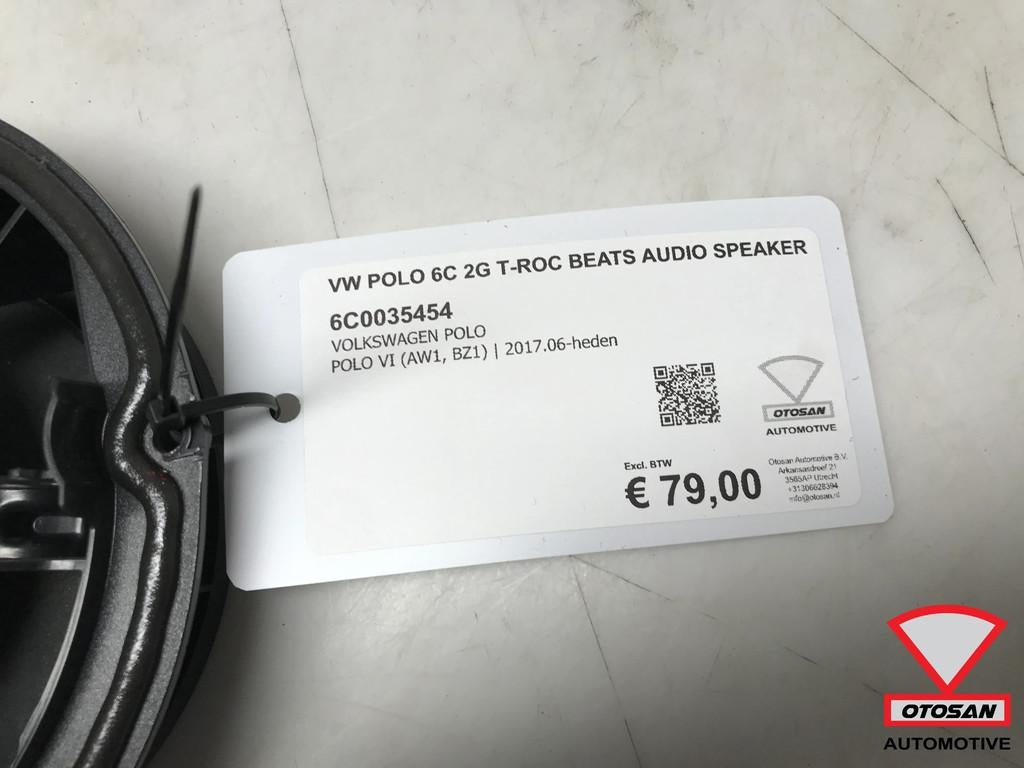 VW Polo 6C 2G T-Roc Beats Audio Speaker 6C0035454, Gebruikt, Volkswagen, Volkswagen AG, Berliner Ring 2
38440  Wolfsburg, DE