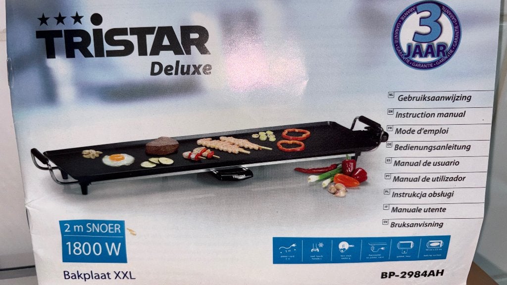 Tristar Bakplaat BP-2984 - Gourmet bakplaat XL - 90 cm, Ophalen, Zo goed als nieuw, Tafelgrill