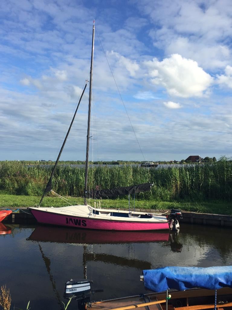 Efsix zeilboot met Suzuki motor (evt met Pega trailer), Watersport en Boten, Ophalen, Gebruikt, Grootzeil, 3 tot 6 meter