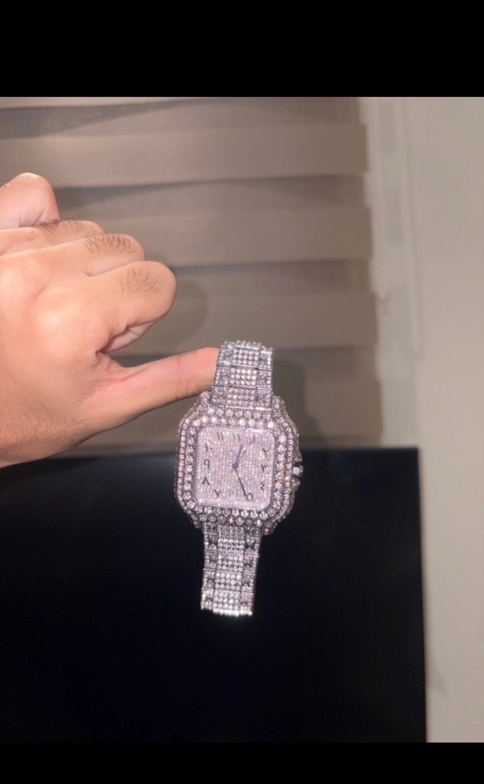 Cartier santos fully iced out Nieuw, Ophalen of Verzenden, Nieuw, Staal, Overige merken