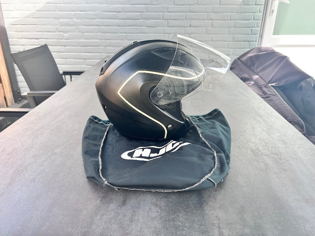 HJC jethelm met vizier en ingebouwde zonneklep, Motoren, Heren, Ophalen of Verzenden, Tweedehands, HJC