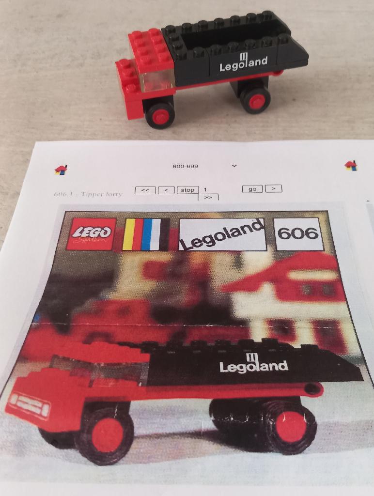 lego 606-2 legoland bouw, kipper vrachtwagen (1972), Gebruikt, Lego, Ophalen of Verzenden, LEGOLAND