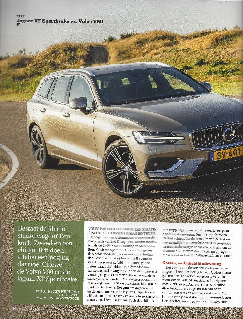 Autovisie test Jaguar XF Sportbrake versus Volvo V60, Ophalen of Verzenden, Gelezen, Volvo