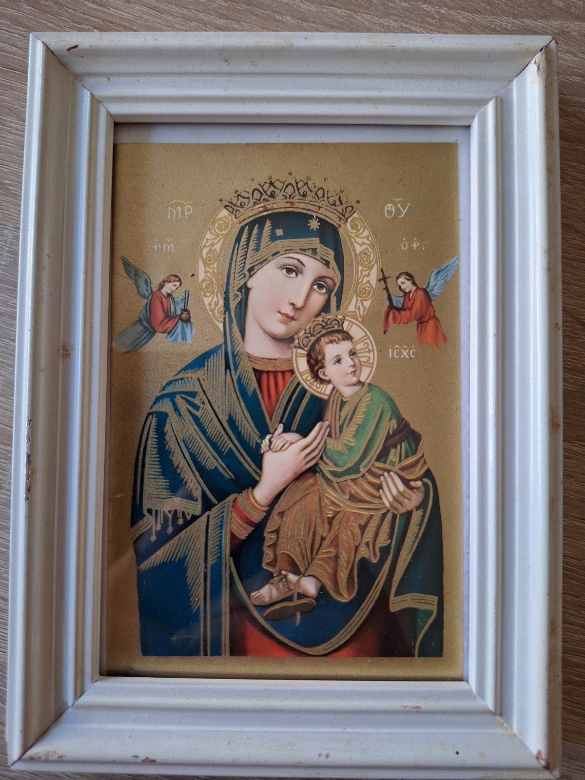 Onze Lieve Vrouw Van Altijddurende Bijstand Ingelijste Icoon, Antiek en Kunst, Antiek | Religie, Ophalen of Verzenden