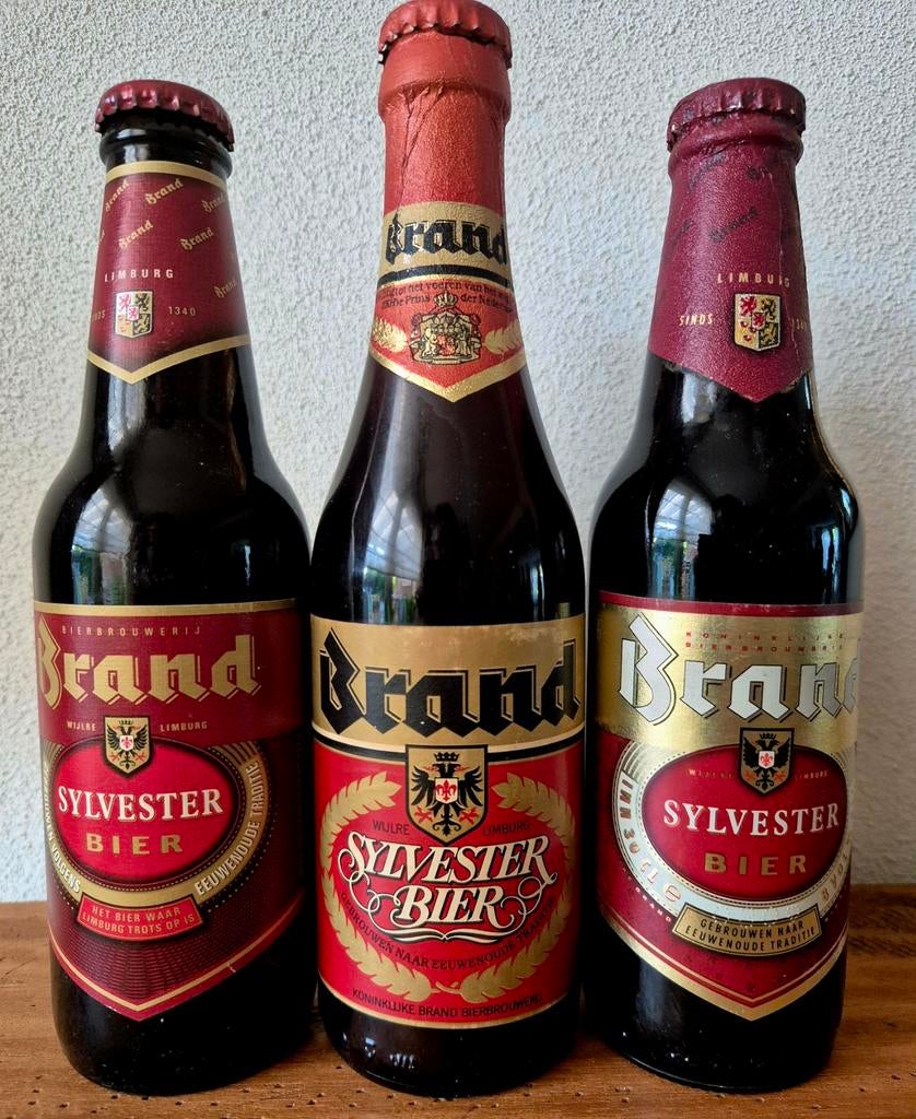 3x Fles Brand SYLVESTER bier br. Wijlre Limburg. Verzamelaar, Verzamelen, Biermerken, Ophalen of Verzenden, Zo goed als nieuw