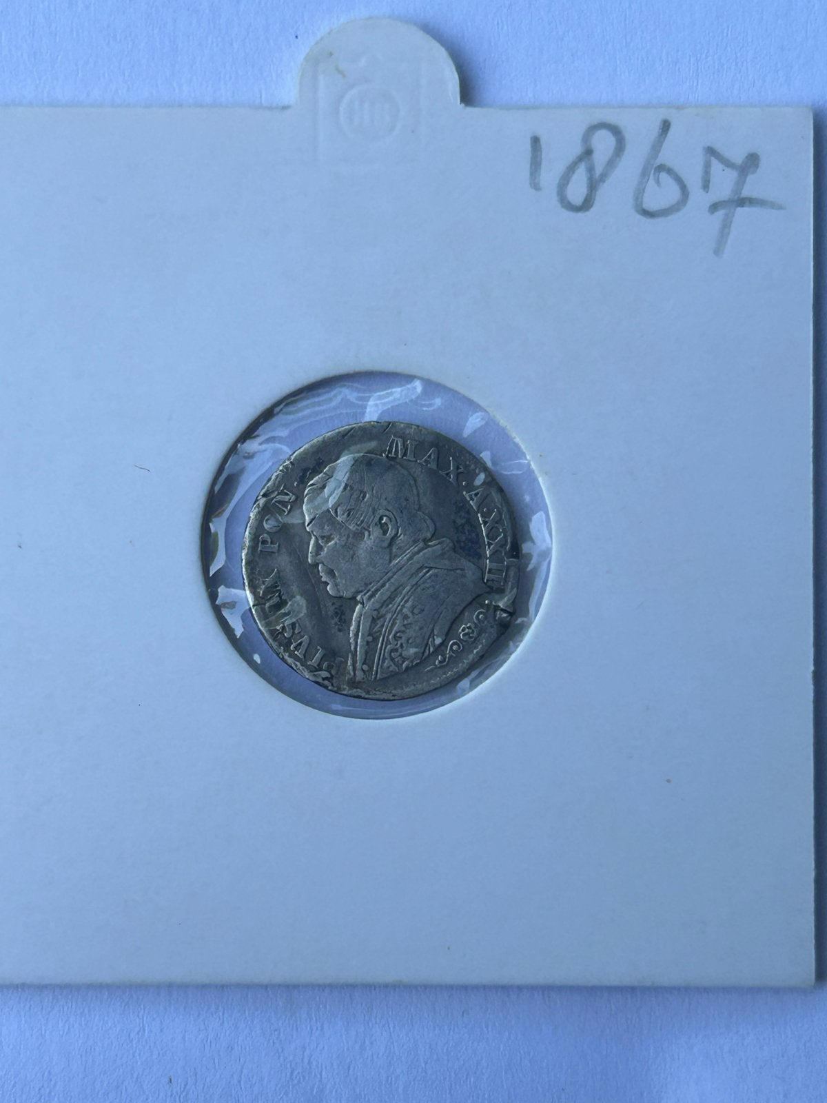 5 soldi 1867 - Pauselijke Staat, Ophalen of Verzenden, Italië, Losse munt