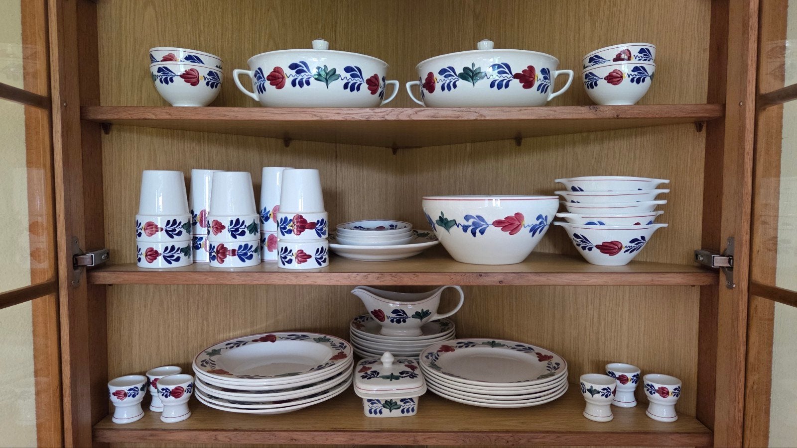 Compleet Boerenbont Servies, 60-delig, Ophalen, Gebruikt, Overige merken, Keramiek