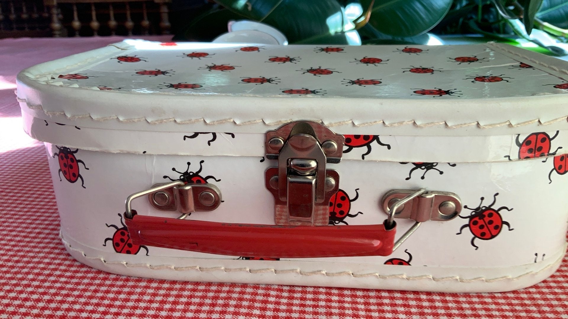 Vintage kinder speelkoffertje met lieveheersbeestjes decor, Ophalen of Verzenden, Gebruikt, Jongen of Meisje