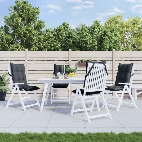 Stoelkussens 4 st hoge rug antracietkleurig nieuw in doos, Tuin en Terras, Ophalen of Verzenden, Nieuw