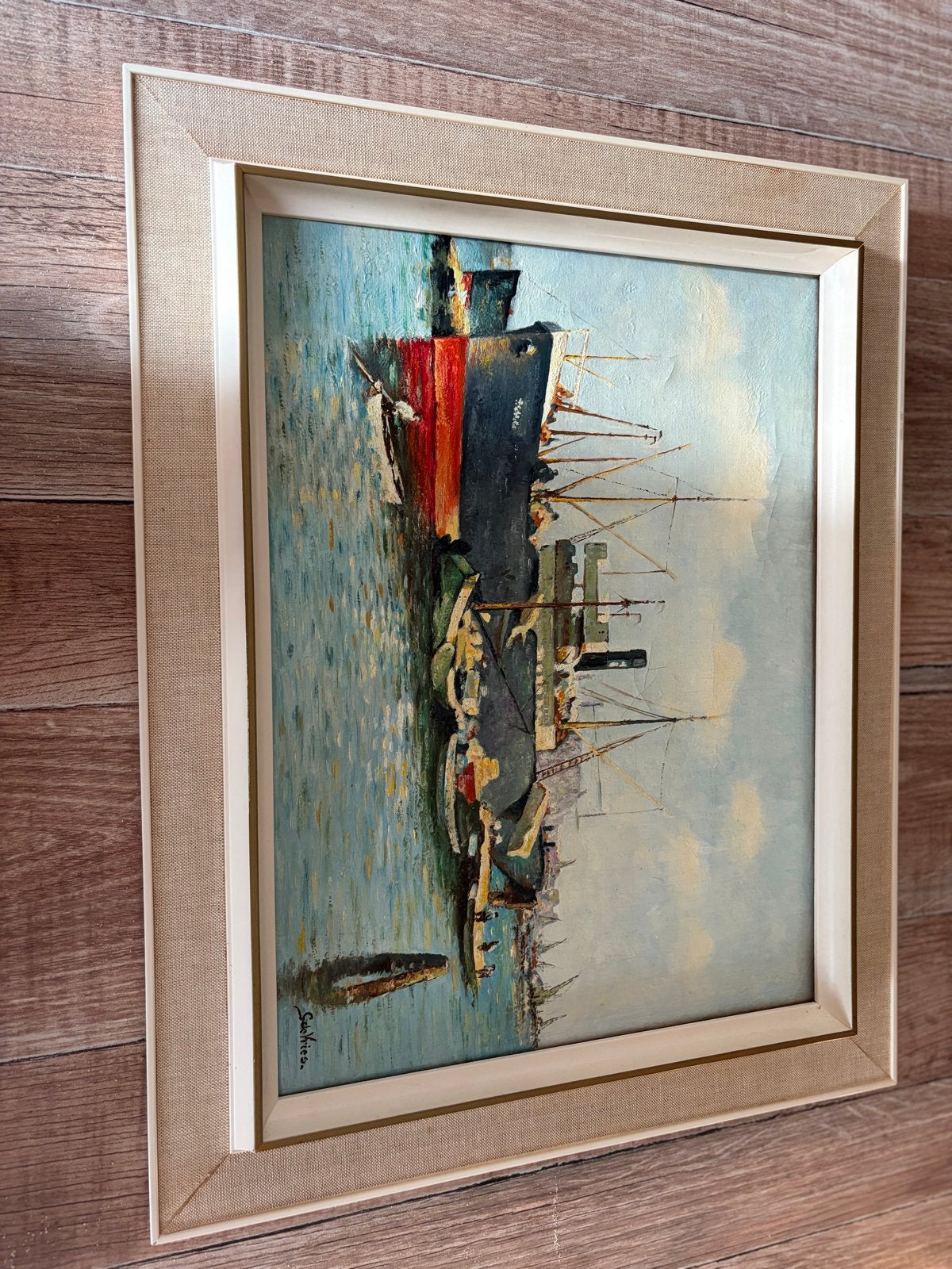 Maritiem schilderij van G. de Vries - Olieverf op doek, Ophalen, Maritiem / water, Doek, Realistisch