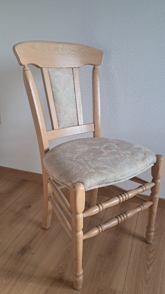 4 -Eetkamerstoelen  en  èèn Oma stoel., Ophalen, Gebruikt, Overige kleuren, Stof