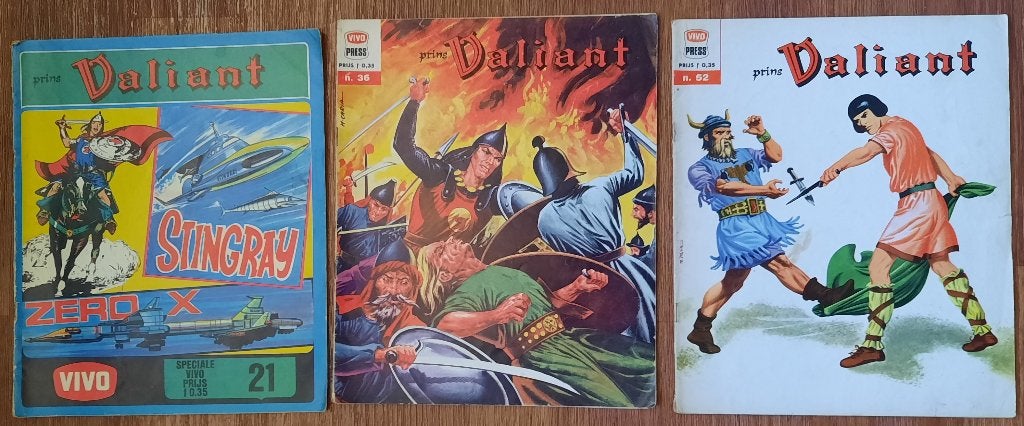 stripboeken 3x Prins Valiant 1967-1968, Meerdere stripboeken, Ophalen of Verzenden, Gelezen