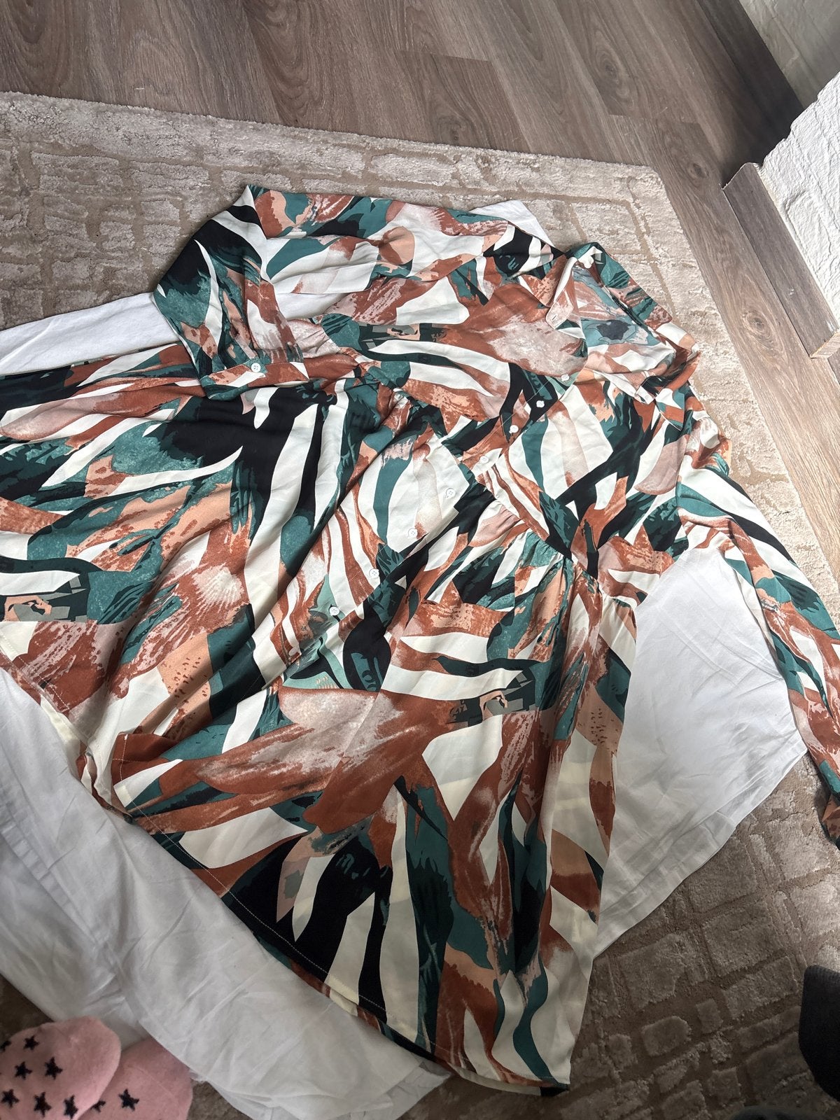 Shein Jurk met Abstracte Print - Maat L, Meerkleurig, Maat 42/44 (L), Ophalen of Verzenden, Zo goed als nieuw